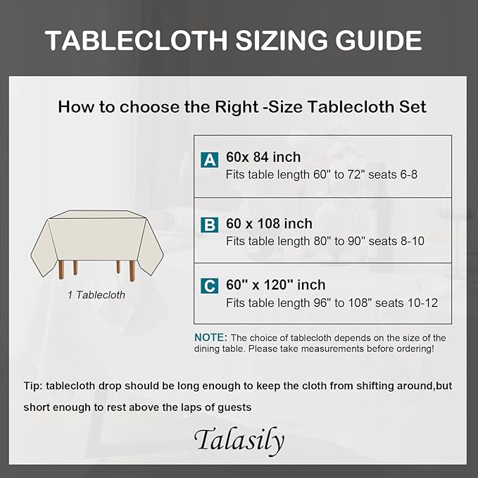 Talasily Linen Tablecloth 100% Pure Linen Table Cloth 60x108 Inches Rectangle - Image 4