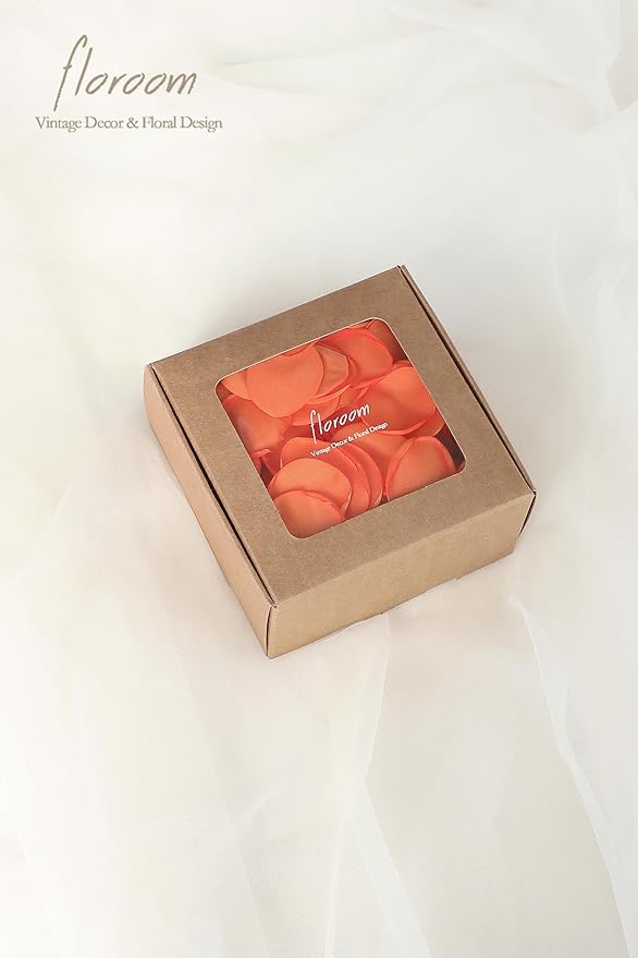 Floroom 300pcs Rose Petals Burnt Orange Faux Silk Flower Petals - Image 5