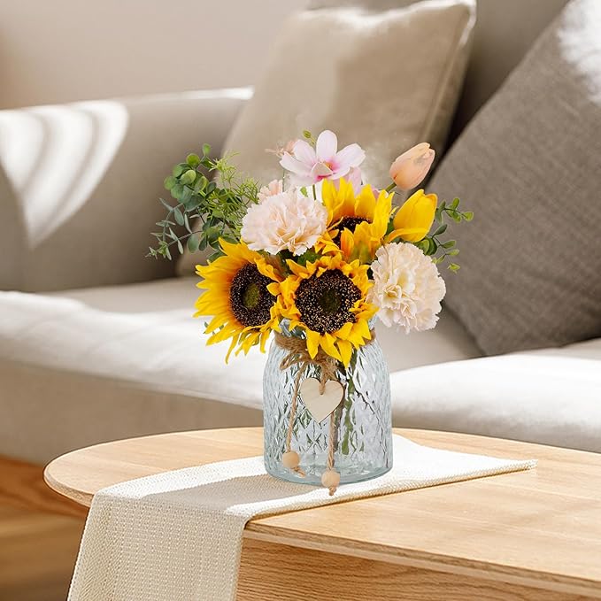Fake Flowers in Vase, Artificial Sunflower Bouquets in Vase - Image 6