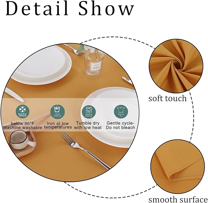 Fitable Rectangle Tablecloth Stain and Wrinkle Resistant Washable Polyester - Image 5