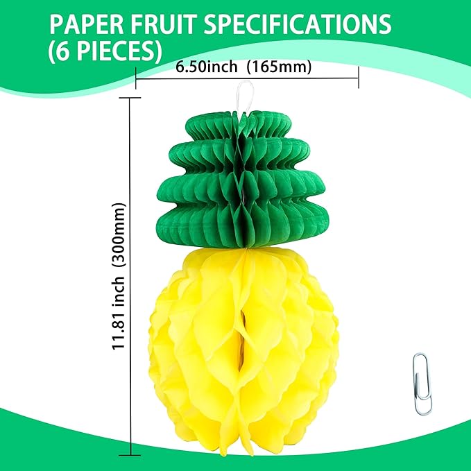 Gyufise 6Pcs Pineapple Honeycomb Centerpieces Tissue Paper Pineapple Table - Image 2