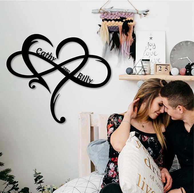 Custom Infinity Metal Sign, Personalized Metal Name Sign Engagement Wedding - Image 3