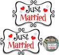 2 Pcs Large Just Married Car Decorations Just Married Car Magnets Sign by Flutesan