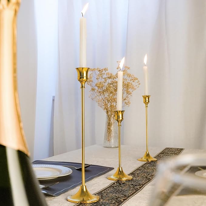 Metal Candle Holders for Candlesticks Taper Candlestick Holders Set Vintage - Image 6