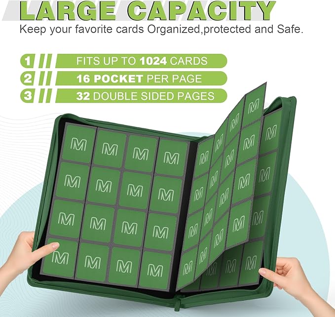 Premium Card Binder 16 Pocket, Trading Card Binder Holds up to 1000+Cards - Image 2