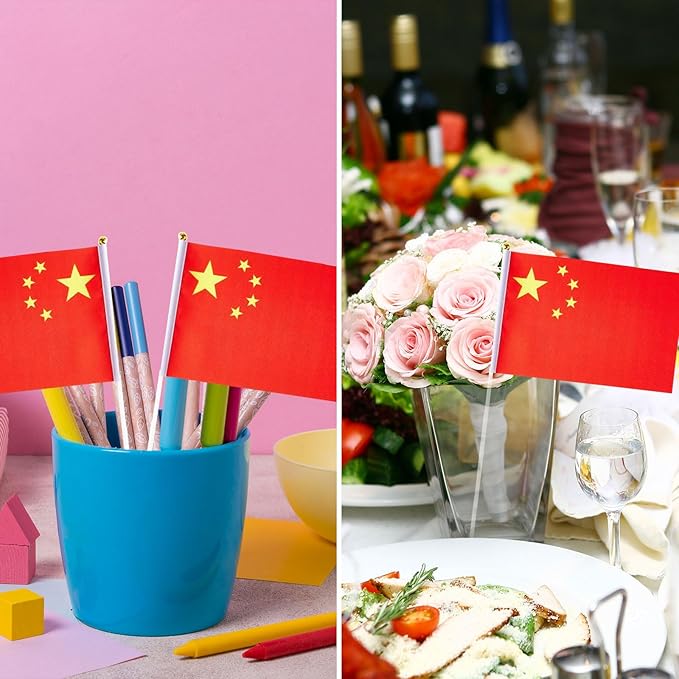 China Flag Chinese Flag, Small Mini Handheld China Flags on Stick - Image 5