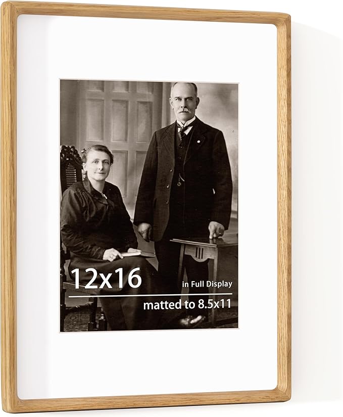 12x16 Frame USA-Sourced Natural Oak Wood Solid Wood Photo Frame Handcrafted by Dreamland