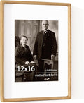 12x16 Frame USA-Sourced Natural Oak Wood Solid Wood Photo Frame Handcrafted by Dreamland