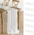 6 Pack White Cheesecloth Table Runner - 10Ft Gauze Cheese Cloth Table Runner by BlueTopCoLtd