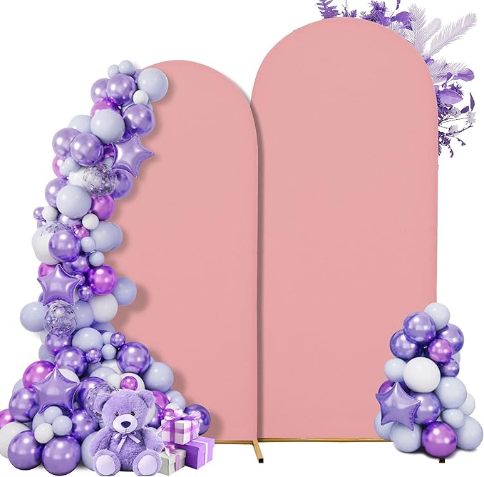 Wedding Arch Cover 7.2FT 6FT Arch Backdrop Cover Spandex Fitted Arch Cover by Unknown