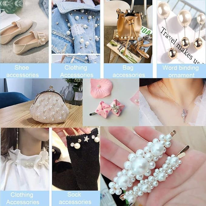 600pcs White Pearl Beads Bulk, 8mm Round White Pearl Beads - Image 6