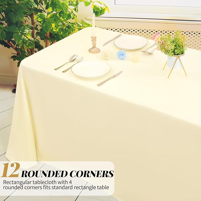 12 Packs 90 x 132 Inch Tablecloth, Washable Fabric TableCover - Image 7