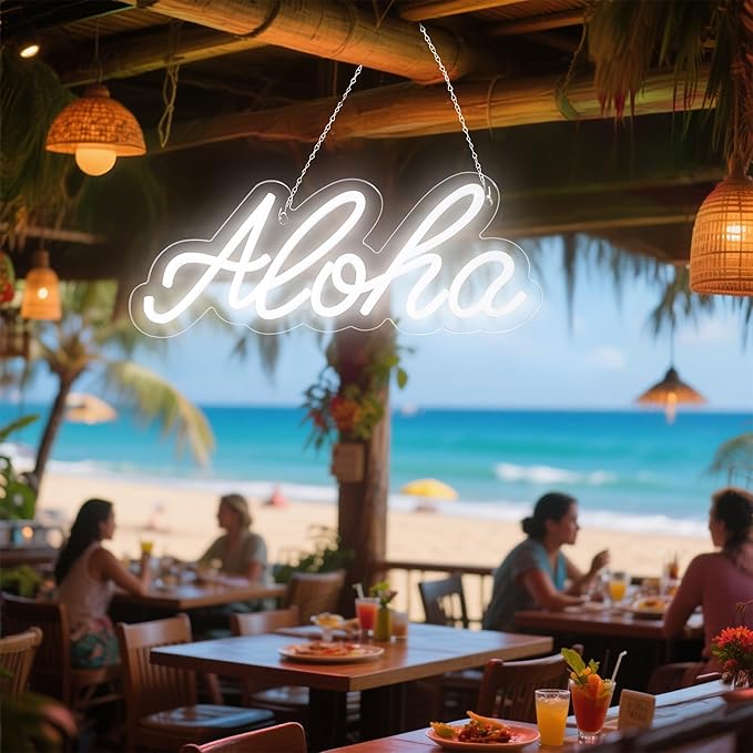 Aloha Neon Light Aloha Cold White Neon Sign - Image 4