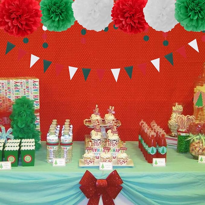Red-Green White Party-Decorations - Image 6