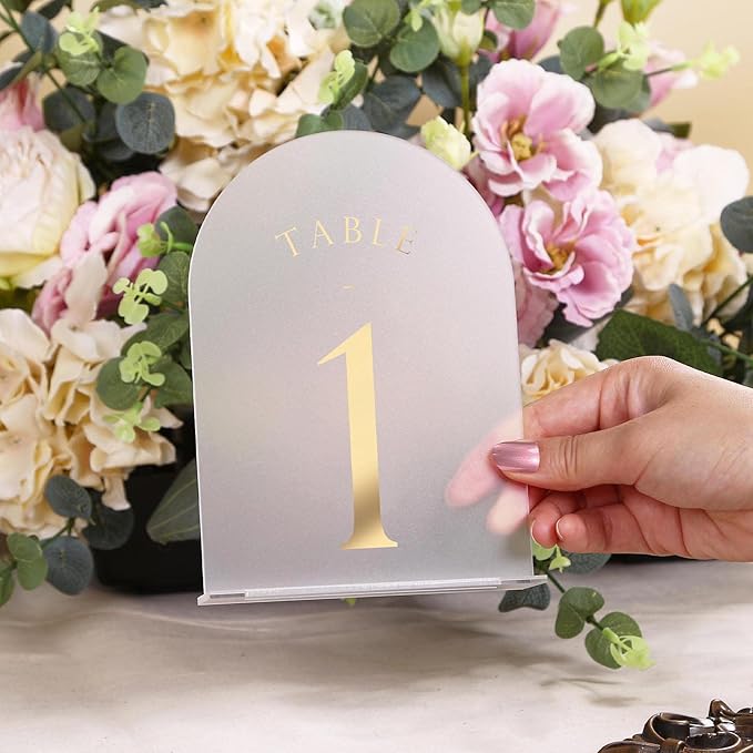 UNIQOOO Frosted Arch Wedding Table Numbers - Image 3