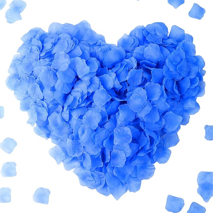 CODE FLORIST 1100 PCS Light Blue Silk Rose Petals by CODE+FLORIST