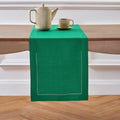 Solino Home Linen Emerald Green Hemstitch Table Runner 60 Inches by SolinoHome