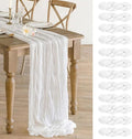 12 Pack White Cheesecloth Table Runner 10ft Gauze Runner Boho Ivory Cheese by BlueTopCoLtd