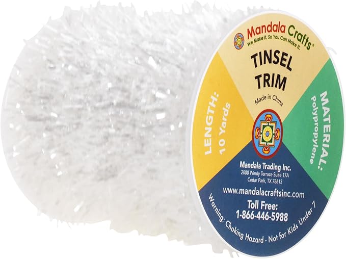 Mandala Crafts White Tinsel Garland - Image 2