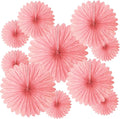 20 Pcs Light Pink Hanging Paper Fan, Round Paper Fans Decorations Set by Tisspoms
