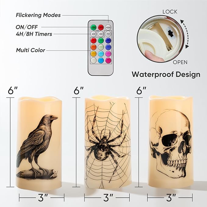 Homemory Halloween Candles, Color Changing Flameless Candle, Battery Opeated - Image 6