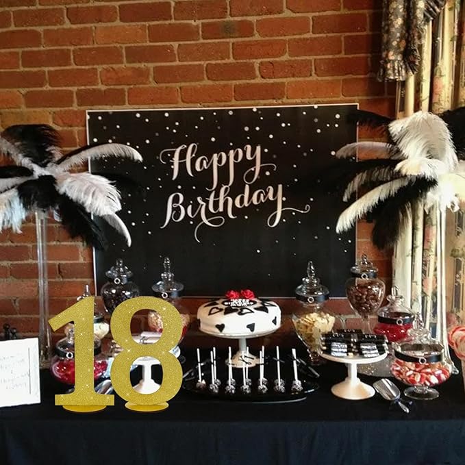 TONIFUL 11.8 Inch Gold Glitter Numbers Table Centerpieces 0-9 Birthday Party - Image 6