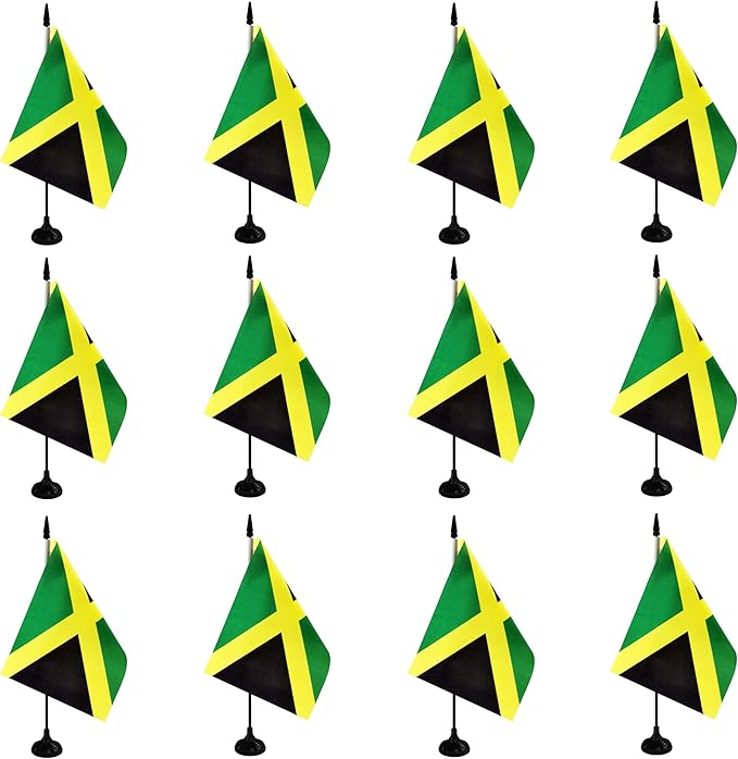 Jamaica Desk Flag, 12 Pack Jamaican Table Office Flags by Unknown