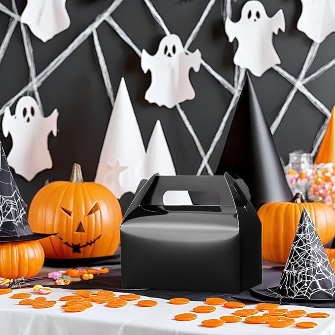 UnicoPak 30 Pack Black Gable Treat Boxes, Party Favor Boxes, Gift Boxes - Image 7