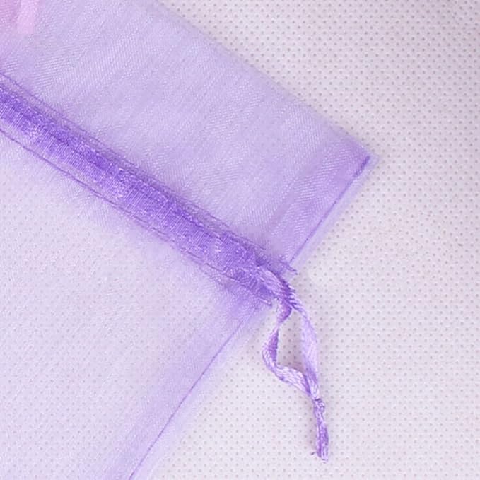 Wudygirl 100pcs Sheer Organza Bag 5 x 7 Inch Lavender Drawstring Transparent - Image 6