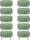 BRILLMAX 10 Pack Sage Green Round Tablecloths 90 Inch by BRILLMAX