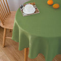 NLMUVW Round Table Cloth 48 Inch, Olive Green Small Tablecloth Linen Farmhouse by NLMUVW