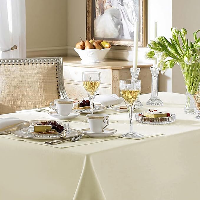 Fitable Ivory Rectangle Tablecloths - Image 2