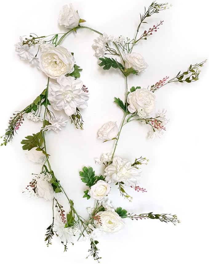 Peony Garland, Rose Flower Vine, Arch Flowers, Floral Garland by OrgMemory