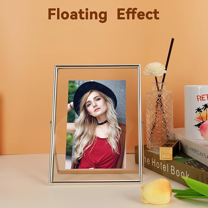 Silver Floating Frame, For Picture 5x7, Small Desktop Photo Frame, Classy Gift - Image 4