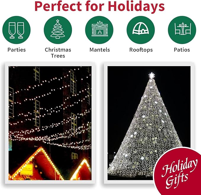 LAMPHOME 33ft Christmas Decorative Mini Lights, 100 LED Transparent Wire Fairy - Image 6