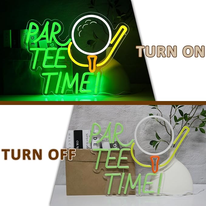 Neon Sign for Wall Decor, Par Tee Time Neon Sign, 16.14" x 12.8" Golfing LED - Image 5