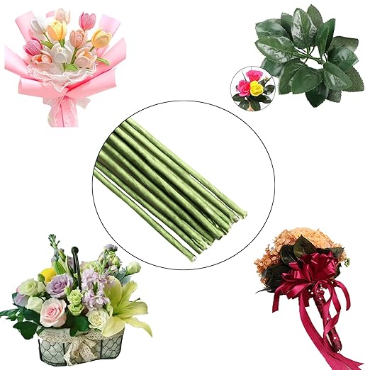 16-inch Green Paper Wrapped Flower Stems - Image 5