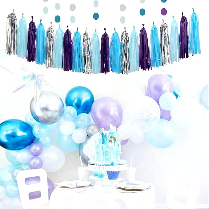 Purple-Blue Silver Frozen Christmas Party-Decorations - Image 5