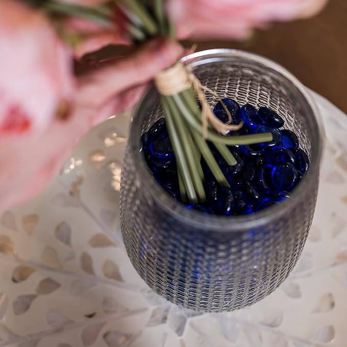 Galashield Flat Glass Marbles for Vases Cobalt Blue Glass Gems Beads Pebbles - Image 6