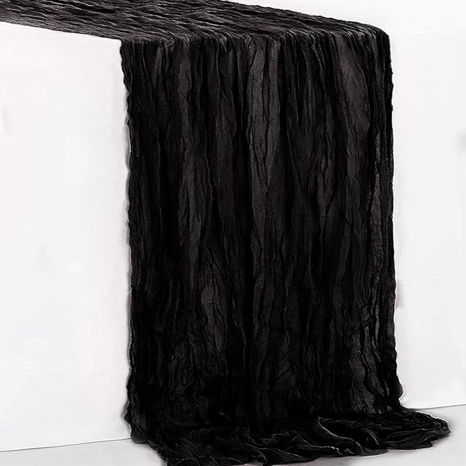 6 Pack Black Cheesecloth Table Runner 35x120 Inch 10Ft Rustic Gauze Cheese - Image 7