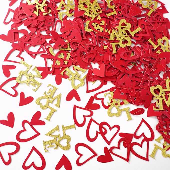 200 Pcs Heart and Love Decorations, Bed Table Scatter Sprinkles by BeautyofParty