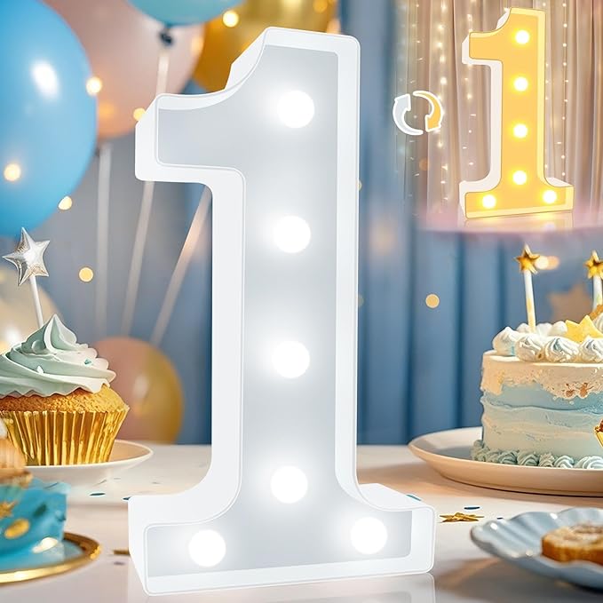 Pooqla LED Light Up Numbers, Warm White and Cool White Decorative Lighted by Pooqla