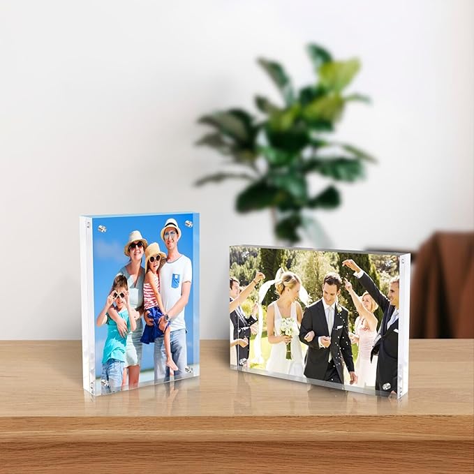 5x7 Inches Acrylic Picture Frames 3 Pack, Double Sided Magnetic Photo Frames - Image 2