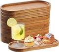 12 Pcs Solid Acacia Wood Serving Trays, 10 Inch Rectangular Wooden Serving by Unknown