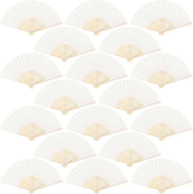 Aneco 18 Pieces Handheld Fans Cloth Hand Fans Bamboo Folding Fans by Aneco
