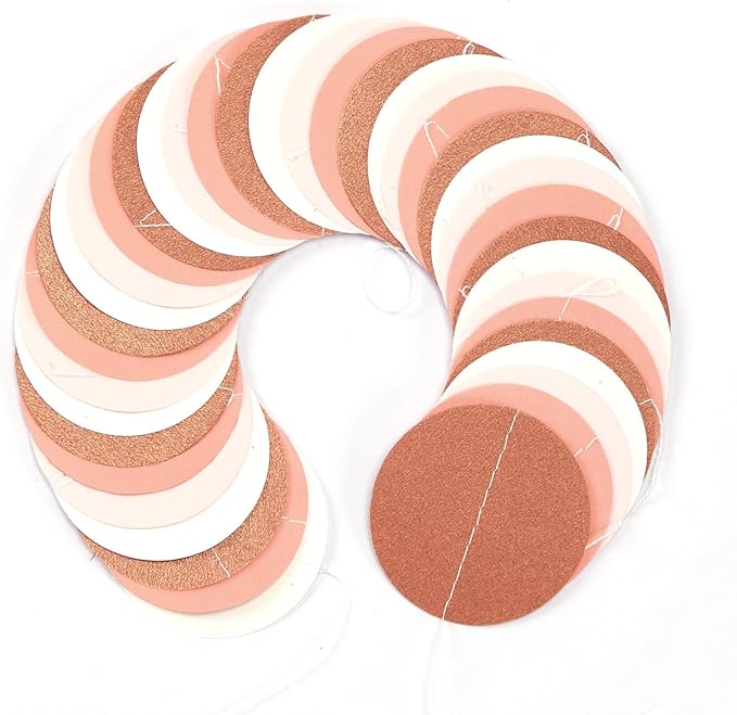 Pink-Brown Peach Party-Decorations Streamers Garland - 52ft Boho Fall Groovy - Image 7