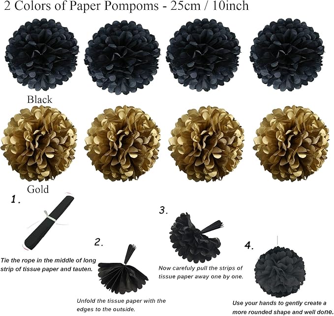 ZERODECO Party Decoration, Pom Poms Flowers, Garlands String Polka Dot and - Image 4