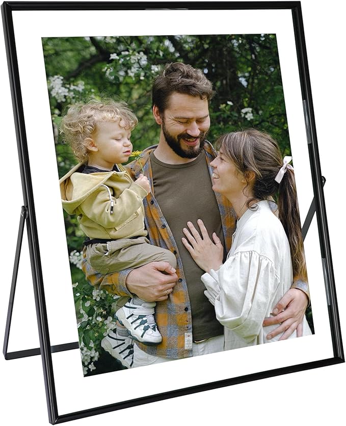Black Floating Frame, For Picture 9x11, Tabletop Shelf Photo Frames, Classy by AhaGoOfficial