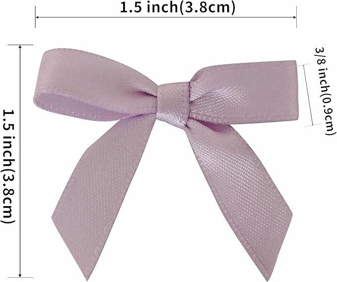 50pcs 1-1/2" Lavender Satin Ribbon Bows - Image 3