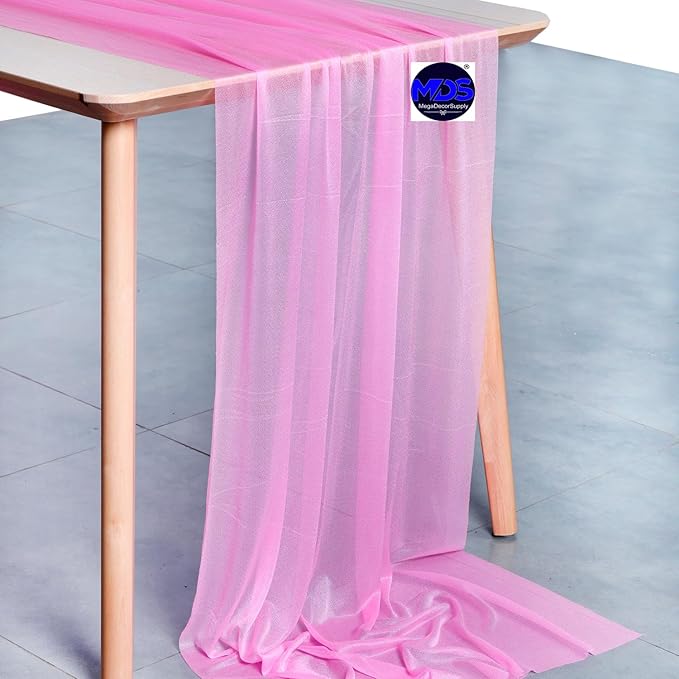MDS 25 Pack 10ft Chiffon Table Runner 29 x 120 Inches Sheer Wedding Runner - Image 2